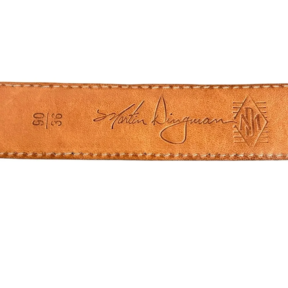 Martin Dingman Belt Men's Saddle Leather Lining Tumbled Calf Size 36 Dark‎ Brown